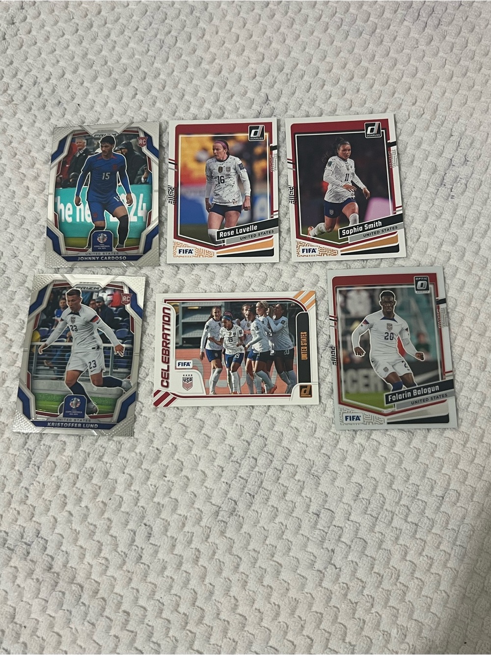 Lot of 5, Panini USA FIFA Soccer Trading Cards